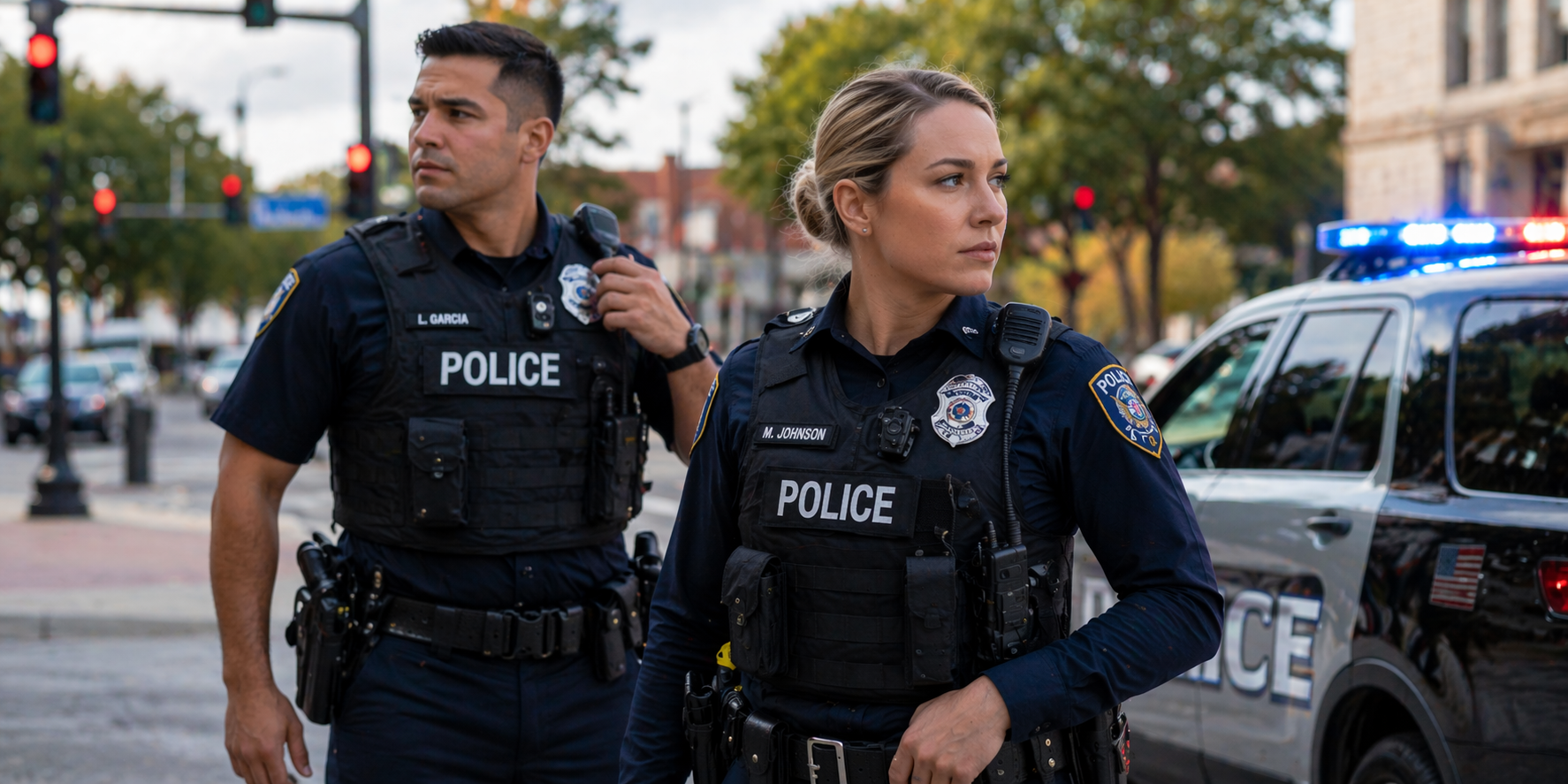 police officers on duty in Vorhees, NJ